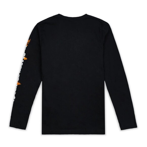 Reason T-Shirt Men’s Large Gray (Black Heather) Flaming Skulls Long Sleeve - Picture 2 of 9